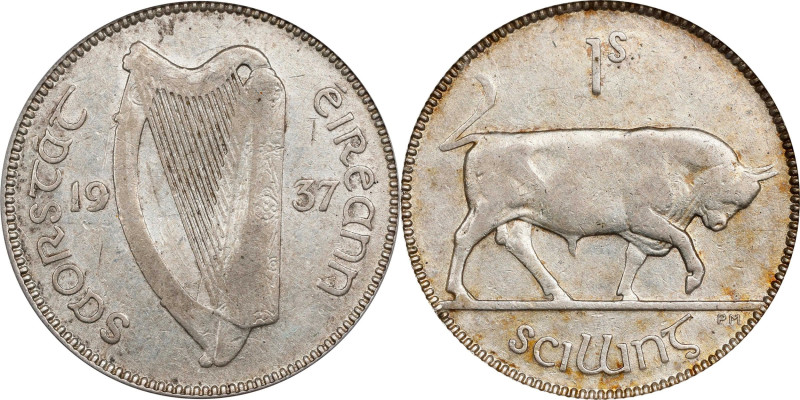 IRELAND. Shilling, 1937. London Mint. ICG AU-50.
S-6627; KM-6. A delightful exa...