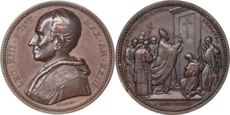 ITALY. Papal (Prisoner of the Vatican). Leo XIII/Opening of the Holy Door Bronze...