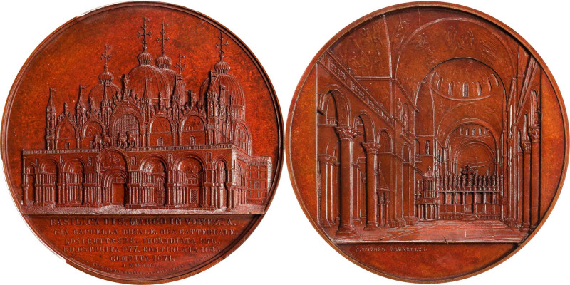 ITALY. Venice. Basilica of St. Mark Bronze Medal, 1854. Geerts (Ixelles) Mint. P...