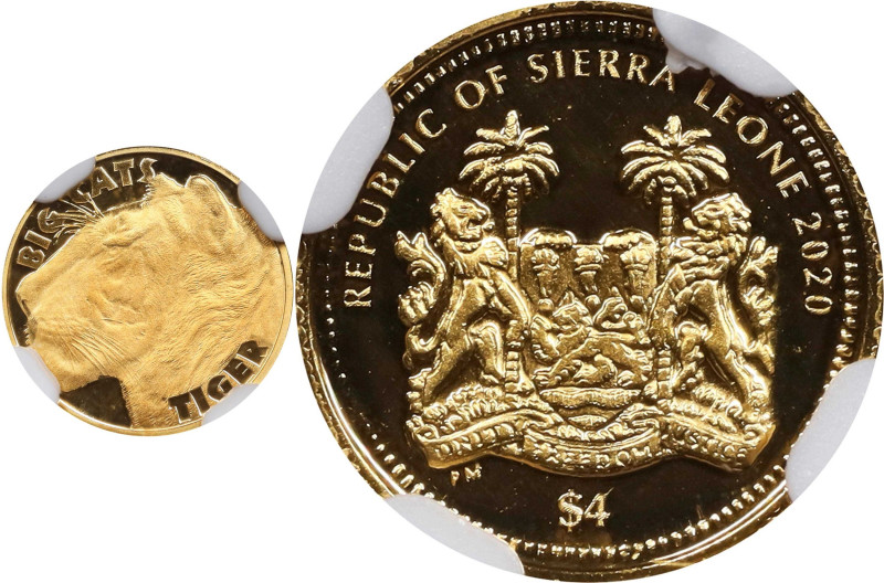 SIERRA LEONE. Gold 4 Dollars, 2020-PM. Pobjoy Mint. NGC PROOF-70 Ultra Cameo.
W...