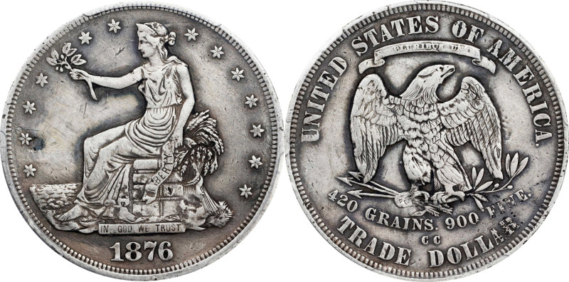 UNITED STATES OF AMERICA. Trade Dollar, 1876-CC. Carson City Mint. PCGS Genuine-...