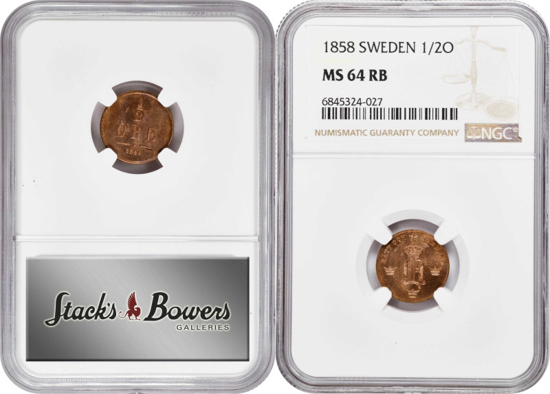 MIXED LOTS. Nonet of Mixed Scandinavian Minors (9 Pieces), 1858-1953. All NGC Ce...