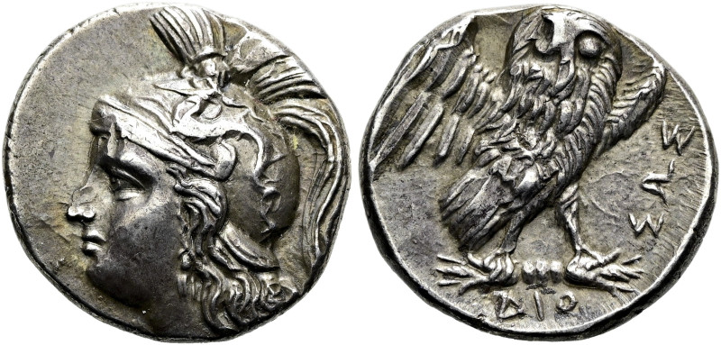 KALABRIEN. TARENT. Drachme ø 17mm (3.27g). 280 - 272 v. Chr. Vs.: Kopf der Athen...