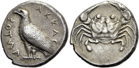 SIZILIEN. AKRAGAS. Didrachme ø 22mm (8.76g). 510 - 500 v. Chr. Vs.: AKPAC-ANTOΣ (teilweise retr.), Adler n. l. stehend. Rs.: Krabbe. Westermark, Akrag...