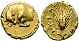 SIZILIEN. SYRAKUS. Agathokles, 317 - 289 v. Chr. Zwölftelstater ø 8mm (0.66g). Vs.: Protome eines n. l. stoßenden Stiers. Rs.: ΣΥΡΑΚΟΣΙΩΝ, Kornähre. S...