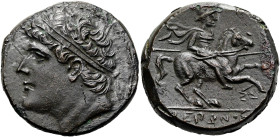 SIZILIEN. SYRAKUS. Hieron II., 274 - 215 v. Chr. ø 27mm (17.84g). 240 - 215 v. Chr. Vs.: Kopf mit Diadem n. l. Rs.: ΙΕΡΩΝΟΣ, gepanzerter Reiter mit Sp...