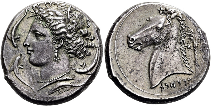 SIZILIEN. SIKELOPUNIER. "Volk des Lagers". Tetradrachme ø 26mm (17.02g). Spätes ...