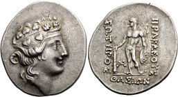 THRAKISCHE INSELN. THASOS. Tetradrachme ø 35mm (16.74g). 168/7 - 148 v. Chr. Vs.: Kopf des Dionysos mit Efeu-Korymbenkranz n. r. Rs.: ΗΡΑΚΛΕΟΥΣ / ΣΩΤΗ...