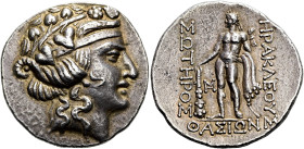 THRAKISCHE INSELN. THASOS. Tetradrachme ø 30mm (16.82g). 168/7 - 148 v. Chr. Vs.: Kopf des Dionysos mit Efeu-Korymbenkranz n. r. Rs.: ΗΡΑΚΛΕΟΥΣ / ΣΩΤΗ...