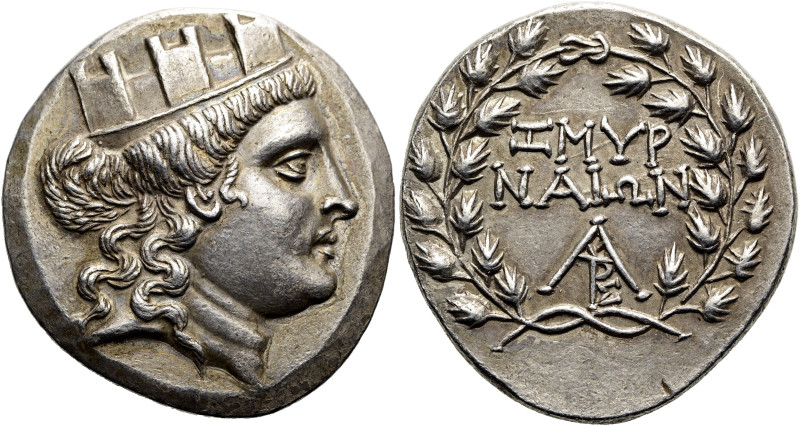 IONIEN. SMYRNA. Tetradrachme ø 30mm (16.31g). 2. Jh. v. Chr. Vs.: Kopf der Tyche...