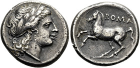 ANONYME PRÄGUNGEN, 280 - 211 V. CHR. Anonym, 234 - 231 v. Chr. Didrachme ø 21mm (6.57g). Mzst.Rom. Vs.: Kopf des Apollon mit Lorbeerkranz n. r. Rs.: R...