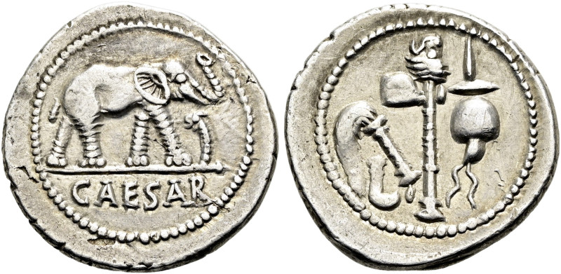 RÖMISCHE REPUBLIK NACH 211 V. CHR. C. Iulius Caesar, 49 - 48 v. Chr. Denar ø 20m...