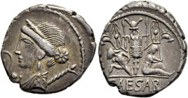 RÖMISCHE REPUBLIK NACH 211 V. CHR. C. Iulius Caesar, 46 - 45 v. Chr. Denar ø 17mm (3.84g). Mzst.in Hispania ulterior. Vs.: Drapierte Büste der Venus m...