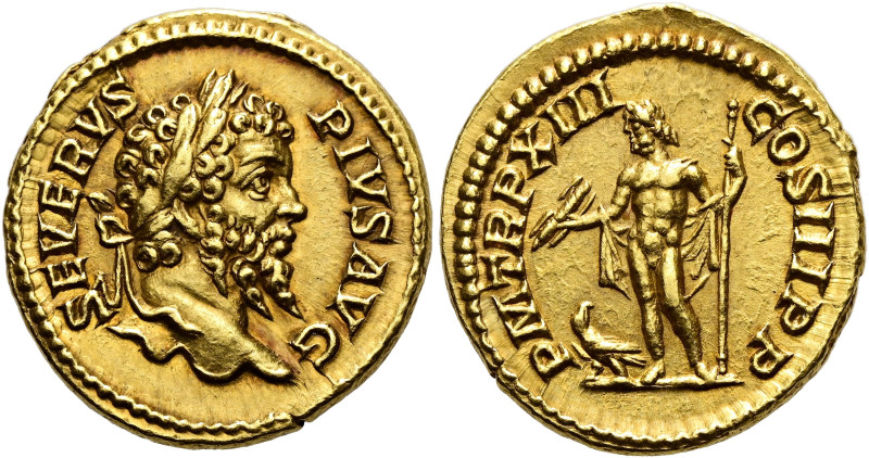 Septimius Severus, 193 - 211 n. Chr. Aureus ø 20mm (7.19g). 205 n. Chr. Mzst.Rom...