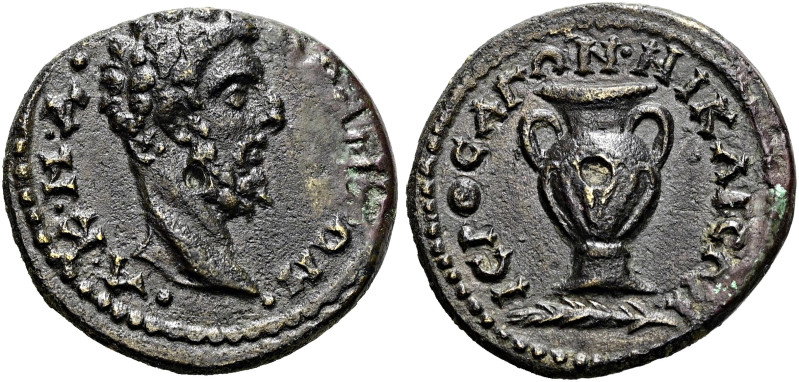 BITHYNIEN. NIKAIA. Commodus als Augustus, 180 - 196 n. Chr. Hemiassarion ø 17mm ...