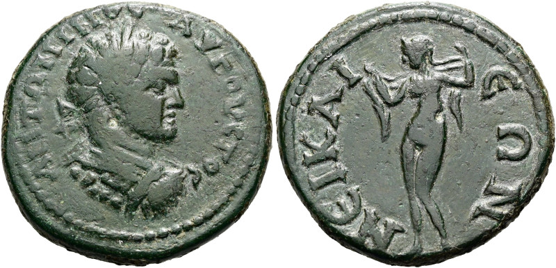 BITHYNIEN. NIKAIA. Caracalla, 211 - 217 n. Chr. Diassarion ø 28mm (11.96g). Fünf...