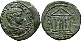 BITHYNIEN. NIKAIA. Severus Alexander als Caesar, 222 n. Chr. Assarion ø 23mm (6.03g). St. 210°. Vs.: M AVP AΛEZΛΝΔPOC KAI, Büste mit Panzer und Paluda...