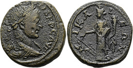 BITHYNIEN. NIKAIA. Severus Alexander, 222 - 235 n. Chr. Diassarion ø 24mm (7.93g). 224 n. Chr. St. 180°. Vs.: [M AVP CEVH AΛΕZΑ]ΝΔPOC AVΓ (VP und VH l...