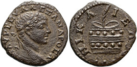 BITHYNIEN. NIKAIA. Severus Alexander, 222 - 235 n. Chr. Assarion ø 20mm (4.01g). 224 n. Chr. St. 15°. Vs.: M AVP CEV AΛΕZΑΝΔPOC A, Kopf mit Lorbeerkra...