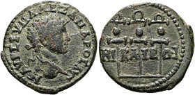 BITHYNIEN. NIKAIA. Severus Alexander, 222 - 235 n. Chr. Assarion ø 22mm (5.06g). 224 n. Chr. St. 15°. Vs.: M AVP CEVH AΛΕZΑΝΔPOC AVΓ (VΓ ligiert), Kop...