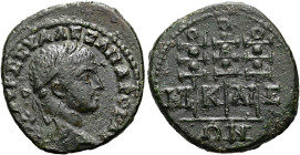 BITHYNIEN. NIKAIA. Severus Alexander, 222 - 235 n. Chr. Assarion ø 21mm (4.94g). 224 n. Chr. St. 45°. Vs.: M AVP CEY AΛΕZΑΝΔPOC AV[Γ], Kopf mit Lorbee...