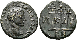 BITHYNIEN. NIKAIA. Severus Alexander, 222 - 235 n. Chr. Assarion ø 20mm (4.44g). 224 n. Chr. St. 15°. Vs.: [M A]VP CEY AΛΕZΑΝΔPOC AVΓ (VΓ ligiert, Z i...