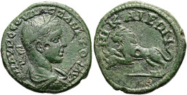 BITHYNIEN. NIKAIA. Severus Alexander, 222 - 235 n. Chr. Assarion ø 19mm (4.32g). 228 - 231 n. Chr. St. 15°. Vs.: M AVP CEOV AΛΕZΑΝΔPOC AVΓ (VΓ ligiert...