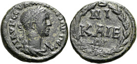 BITHYNIEN. NIKAIA. Severus Alexander, 222 - 235 n. Chr. Assarion ø 20mm (4.81g). 228 - 231 n. Chr. St. 210°. Vs.: M AVP CEV AΛΕZANΔPOC A, Büste mit Pa...