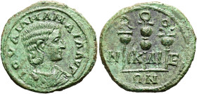 BITHYNIEN. NIKAIA. Iulia Mamaea, 222 - 235 n. Chr. Assarion ø 21mm (4.50g). 224 n. Chr. St. 195°. Vs.: IOVAIΛ (sic!) MAMAIΛ AVΓ, Büste mit Palla n. r....