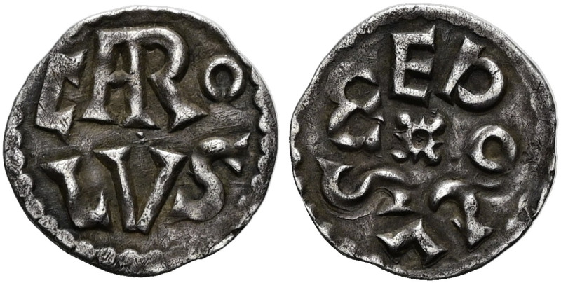 KAROLINGER. Karl der Große, 768 - 814. Denar (1.27g). o.J. (771 - 793), Melle. C...