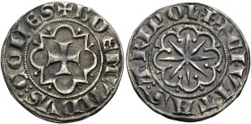 LATEINISCHER OSTEN. TRIPOLIS. Bohemund VI., 1251 - 1275. Gros (3.21g). o.J. + BOEMVNDVS : (Variante mit drei Punkten) COMES, um Kreuz / + CIVITAT : TR...