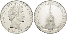 BAYERN. Ludwig I., 1825 - 1848. Konventionstaler (27.97g). 1836, München. Sogenannter "Geschichtstaler". Kopf nach rechts, darunter Signatur C.VOIGT /...