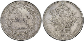 BRAUNSCHWEIG - CELLE / CALENBERG. Ernst August zu Calenberg, 1679 - 1698. Reichstaler (29.05g). 1685 HB, Clausthal. Ausbeuteder Harzer Gruben. Springe...