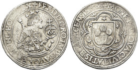 BREISACH, STADT. Guldentaler (zu 60 Kreuzern) (24.31g). 1566, Breisach. Mit dem Titel von Kaiser Ferdinand I. (1558-1564). Stempel von Hans Schweiger,...