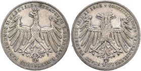 FRANKFURT AM MAIN, Stadt. Doppelgulden (21.22g). 1848, Frankfurt am Main. Auf die Constituierende Versammlung. Frankfurter Adler nach halblinks / Dopp...