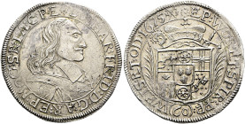 MAINZ, Erzbistum. Lothar Friedrich von Metternich, 1673 - 1675. Sortengulden zu 60 Kreuzern (19.00g). 1675 MF, Mainz. Brustbild in geistlichen Ornat n...