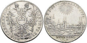 NÜRNBERG, Stadt. Konventionstaler (27.90g). 1768 SR, Nürnberg. Mit dem Titel von Kaiser Joseph II., 1765 - 1790. Gekrönter und nimbierter Doppeladler ...