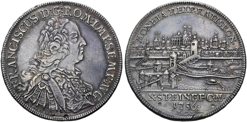 REGENSBURG, Stadt. Konventionstaler (27.95g). 1756 ICB, Regensburg. Mit dem Tite...