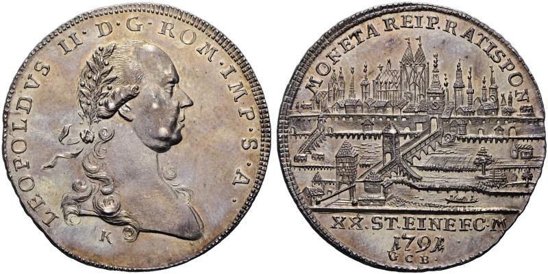 REGENSBURG, Stadt. 1/2 Konventionstaler (13.99g). 1791 GCB, Regensburg. Mit dem ...