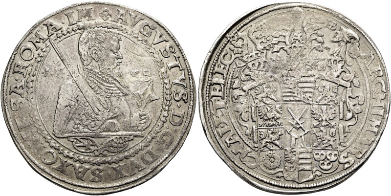 SACHSEN, Kurfürsten und Albertiner. August, 1553 - 1586. Reichstaler (28.84g). 1...