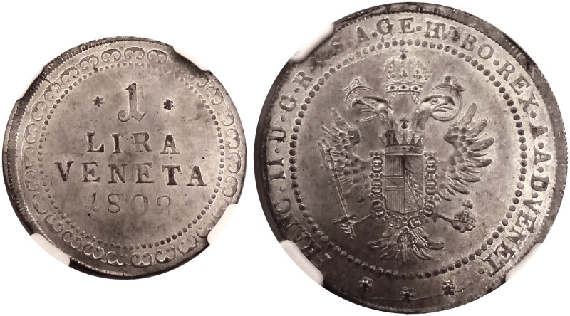 HABSBURGER BIS 1866. Franz II. / I., 1792-1835. Lira Veneta (7.44g). 1802, Wien....