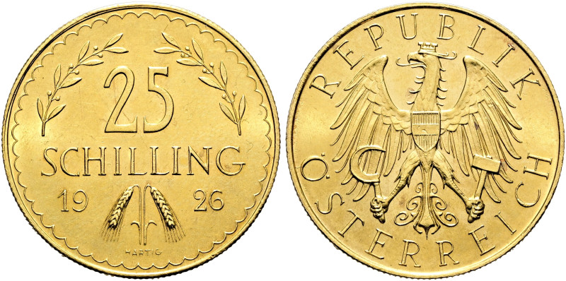 ERSTE REPUBLIK, 1918 - 1938. 25 Schilling (5.88g). 1926, Wien. Wertangabe zwisch...