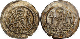 Jaksa z Kopanicy (1158-76) (lub Albrecht Niedźwiedź), Kopanica, brakteat, półpostać na murze - WIELKA RZADKOŚĆ RRRR
