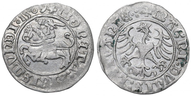 Sigismund I the Old, Halfgroat 1509, Vilnius Ładny egzemplarz. Połysk w tle Cześ...