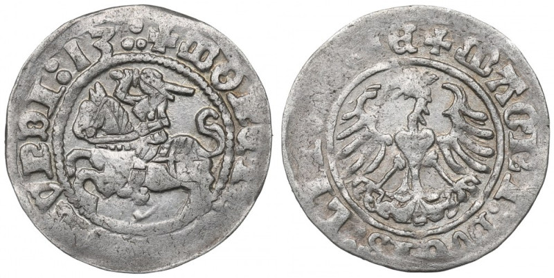 Sigismund I the Old, Halfgroat 1513, Vilnius Ładny, lekko niedobity półgrosz wil...