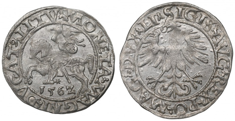 Sigismund II Augustus, Halfgroat 1562, Vilnius Okołomenniczy, lekko niedobity eg...