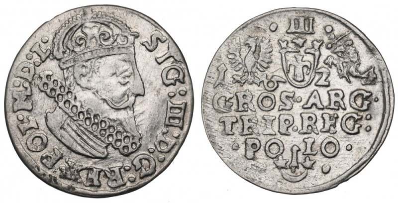 Sigismund III, 3 groschen 1624, Cracow Ładny egzemplarz. Dobrze zachowane detale...