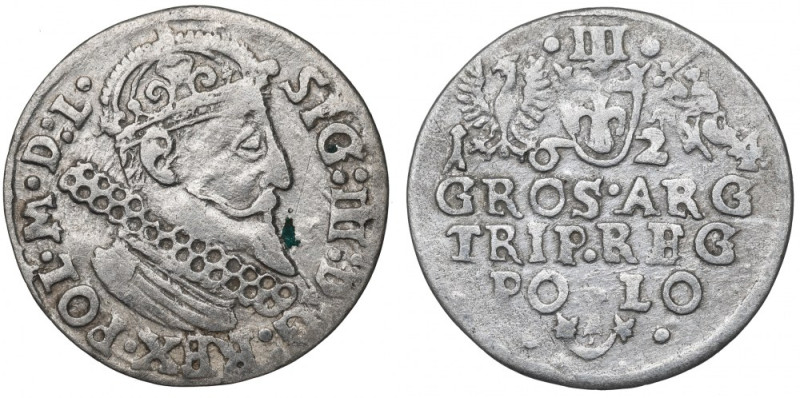 Sigismund III, 3 groschen 1624, Cracow Ładny egzemplarz.&nbsp; Nieopisany u Iger...