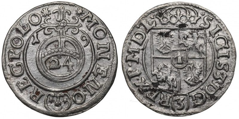 Sigismund III, 1,5 groschen 1619, Bromberg Ładny, dobrze wybity egzemplarz. 
Re...