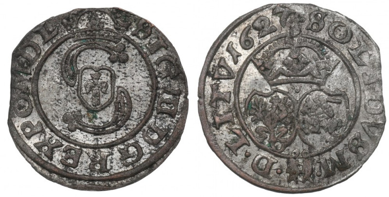 Sigismund III, Schilling 1627, Vilnius Ładnie zachowany, dobrze wybity egzemplar...